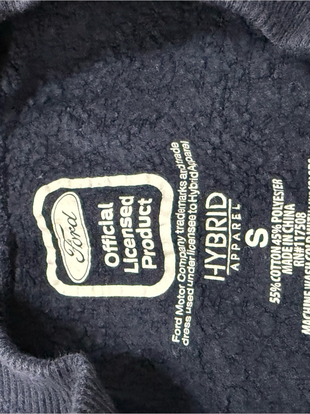 Ford Navy & Light Blue Colorblock Crewneck Sweater with Rainbow Stripes - Picture 2 of 2